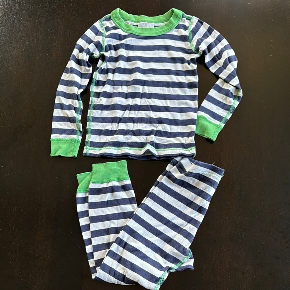 Hanna Andersson Blue and White Striped Pajama Set